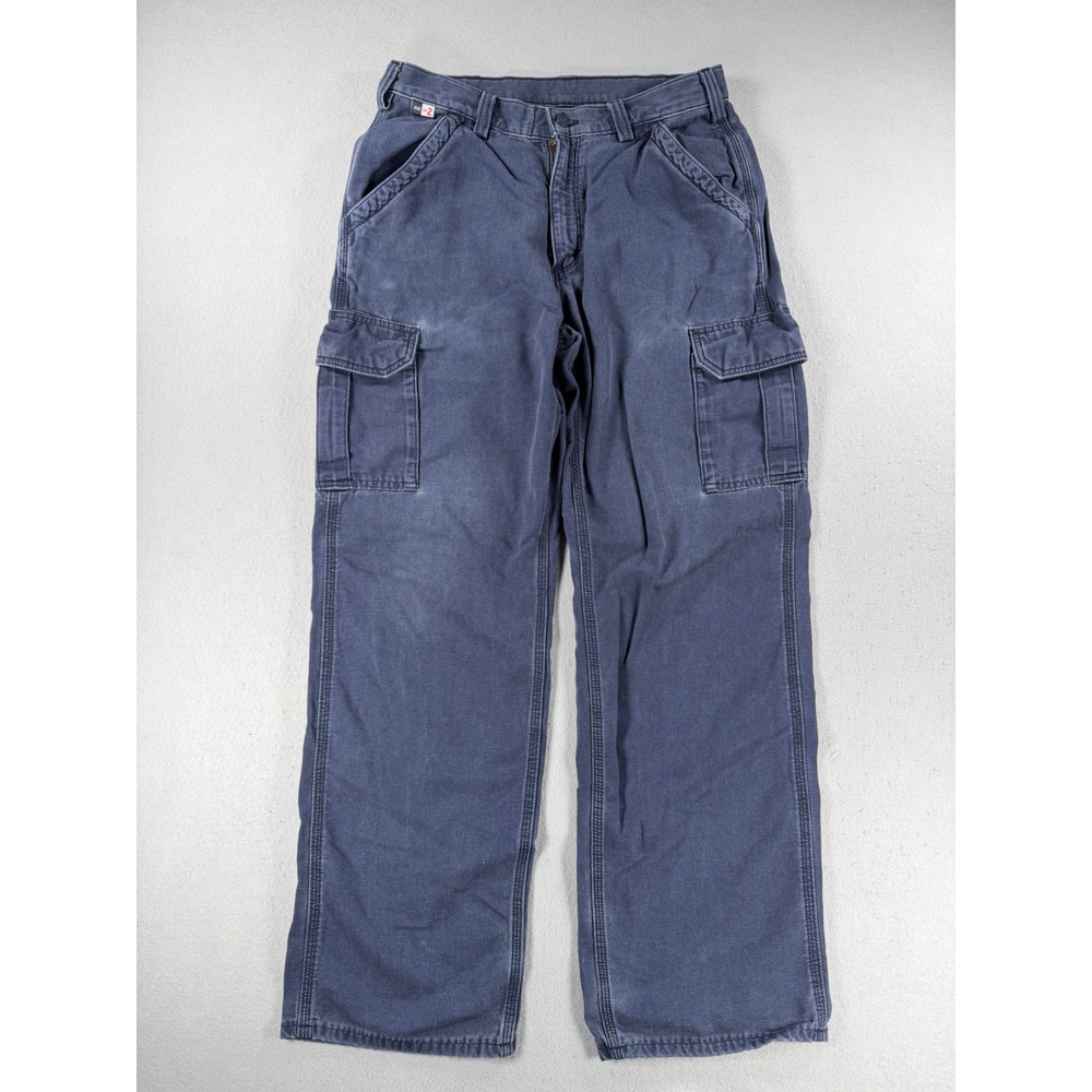 Carhartt FR Flame Resistant Cargo Pants Mens 33x32 Navy Blue Work Pants FRC240